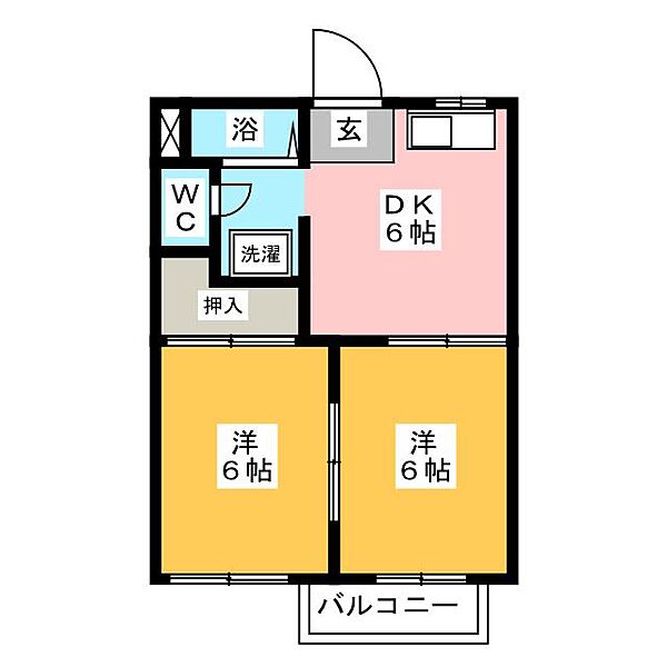 アピアランス神の倉　Ｂ棟 ｜愛知県名古屋市緑区神の倉４丁目(賃貸アパート2DK・1階・35.00㎡)の写真 その2