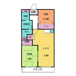 メリーメリーB 3DKの間取図画像