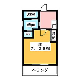 クレフラスト野並B棟 1Kの間取図画像