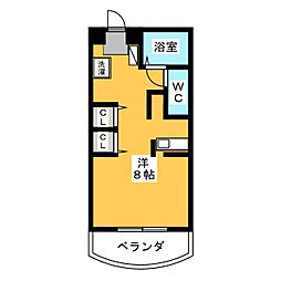 サンパティーク ワンルームの間取図画像