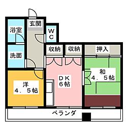 パティオA 2DKの間取図画像