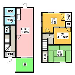 アネックスカミサワＡ棟 1階3LDKの間取り