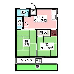 山喜多コーポ 2DKの間取図画像