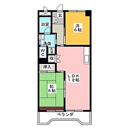 第2全並ビル 2LDKの間取図画像