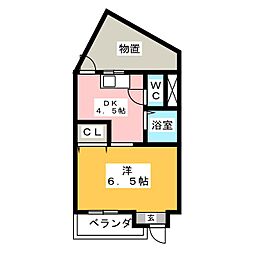 昭和マンション桜 1階1DKの間取り