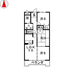 エポック篭山 3LDKの間取図画像