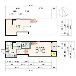 ニューサンライズ 1Kの間取図画像