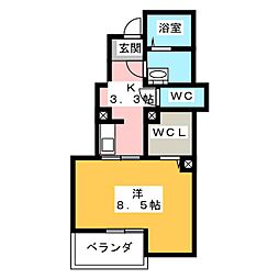 シャインコートナルコ 1Kの間取図画像