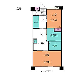 ココドール鳴子 1LDKの間取図画像