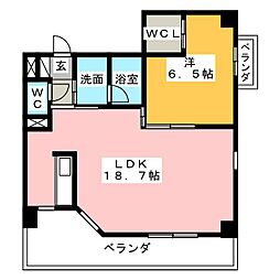 グローリアン野並 1LDKの間取図画像