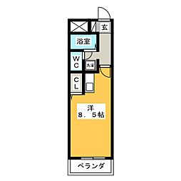 ドミシル野並 1Kの間取図画像