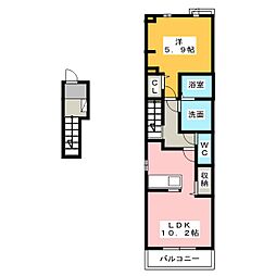 アンダンテ2 1LDKの間取図画像