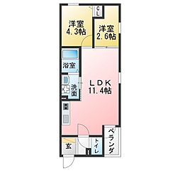 プレシア野並 2LDKの間取図画像