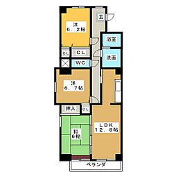 モナティス野並 3LDKの間取図画像