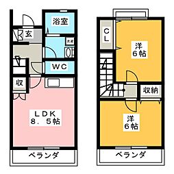 クレスト 2LDKの間取図画像