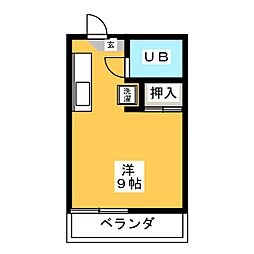 リバーパーク井の森 ワンルームの間取図画像