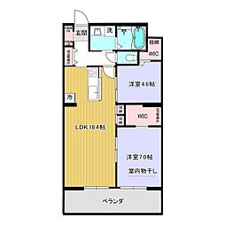 レジデンスグリシナ 2LDKの間取図画像