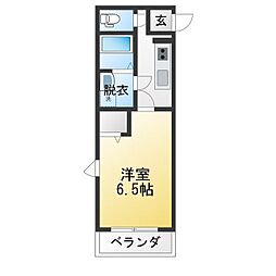 フルール野並 1Kの間取図画像