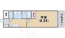 Grande甲子園口 3階1Kの間取り