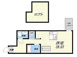 C4Koshieneast ワンルームの間取図画像