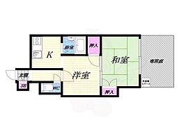 サンハイツ 2Kの間取図画像