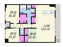 ラドゥセール西宮北口 3LDKの間取図画像