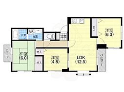 甲子園浦風町アーバンリズ 3LDKの間取図画像