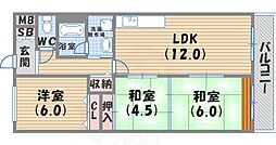 ラフィーネ甲子園 3LDKの間取図画像