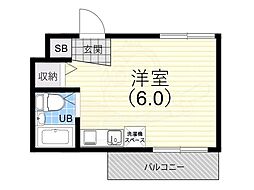 モンシャンブル本山 ワンルームの間取図画像