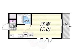 パンプランテ甲子園 ワンルームの間取図画像