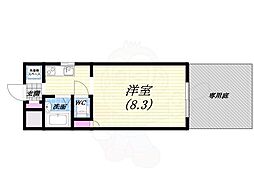 パラツィーナ甲子園口 1Kの間取図画像
