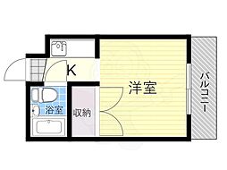 ルパレ打出 ワンルームの間取図画像