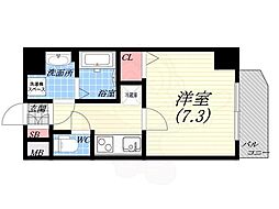 ダブルナインレジデンス西宮 1Kの間取図画像