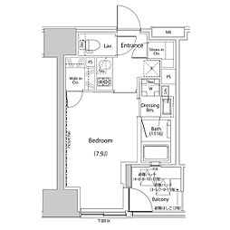 ザ・パークハビオ人形町レジデンス 1Kの間取図画像