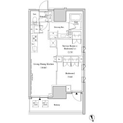 ザ・パークハビオ北千住 2LDKの間取図画像