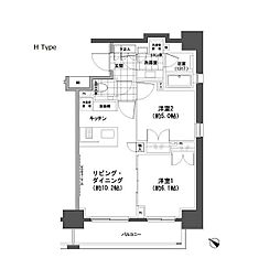 パークハビオ人形町 2LDKの間取図画像