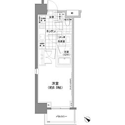 パークハビオ人形町 1Kの間取図画像