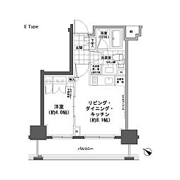 パークハビオ人形町 1LDKの間取図画像