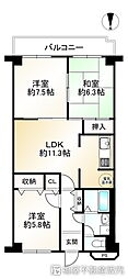 コープ野村京都南 3LDKの間取り