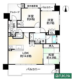 ネバーランド烏丸五条 3LDKの間取り