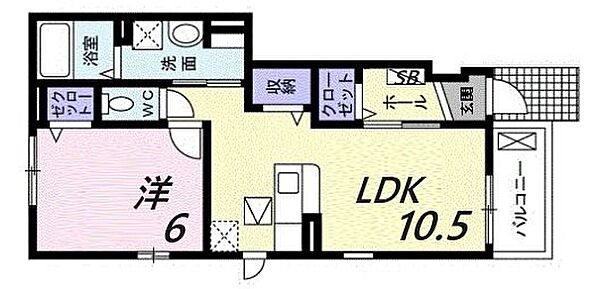 兵庫県神戸市北区緑町３丁目(賃貸アパート1LDK・1階・46.05㎡)の写真 その2