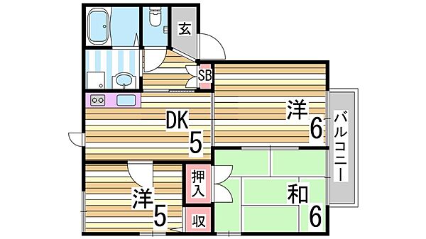 ディアス甲栄台 ｜兵庫県神戸市北区甲栄台３丁目(賃貸アパート3K・1階・50.00㎡)の写真 その2