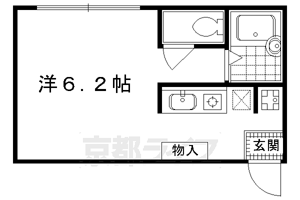 京都府京都市上京区西町(賃貸マンション1K・1階・18.00㎡)の写真 その2