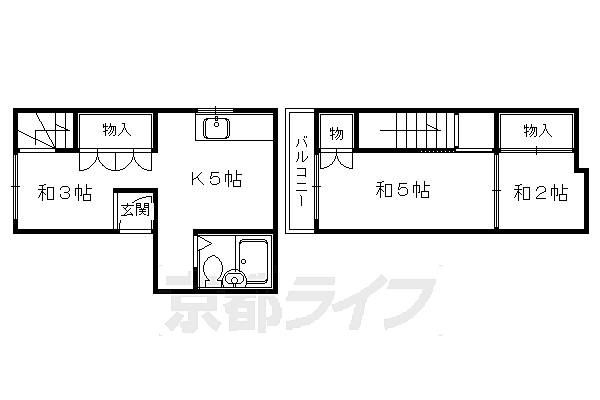 京都府京都市北区北野西白梅町(賃貸マンション3K・1階・42.47㎡)の写真 その2