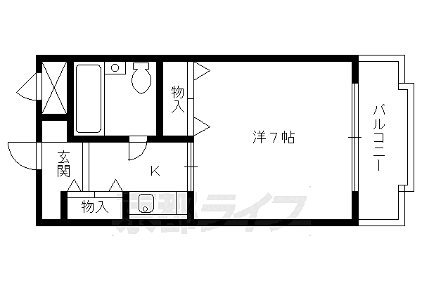 おおきに百万遍サニーアパートメント 218｜京都府京都市左京区田中大堰町(賃貸マンション1K・2階・17.70㎡)の写真 その2