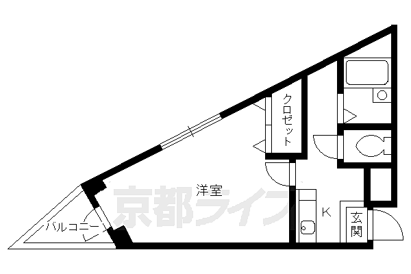 京都府京都市上京区西院町(賃貸マンション1K・4階・21.26㎡)の写真 その2