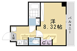 JR山陰本線 二条駅 徒歩11分の賃貸マンション 5階1Kの間取り