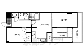 フロイデン北大路 503 ｜ 京都府京都市左京区一乗寺地蔵本町（賃貸マンション3LDK・5階・62.00㎡） その2