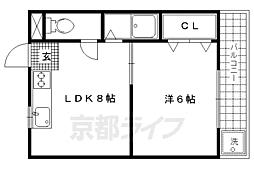 榊田マンション 3階1LDKの間取り