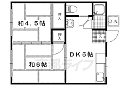 マンション竹葉 1階2DKの間取り